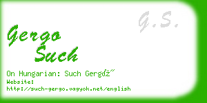 gergo such business card